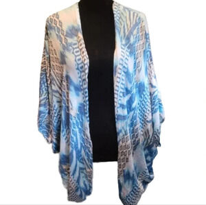 Chico's Blue/Tan short Kimono